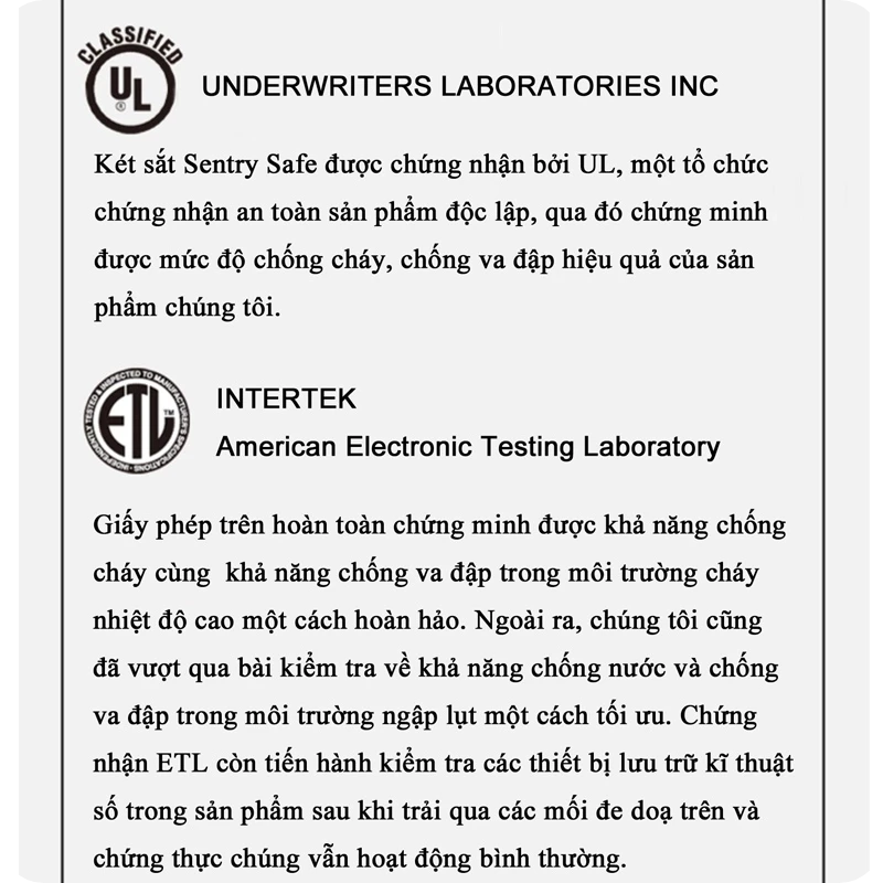 SENTRYSAFE SFW205BXC: Két Sắt Mỹ Chống Cháy - Chống Nước, Chứng Nhận UL ETL Chuẩn Quốc Tế [ĐÃ BAO GÔM PHÍ SHIP]