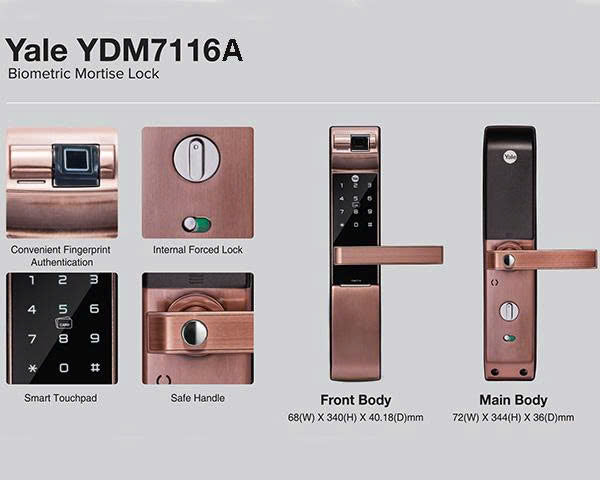 KHÓA THÔNG MINH YALE YDM 7116A RB